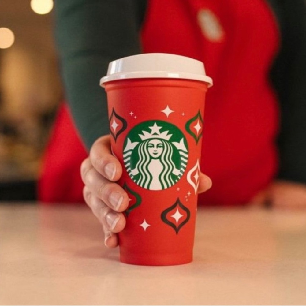Starbucks Christmas Red Reusable Hot Cold Cup Limited Edition